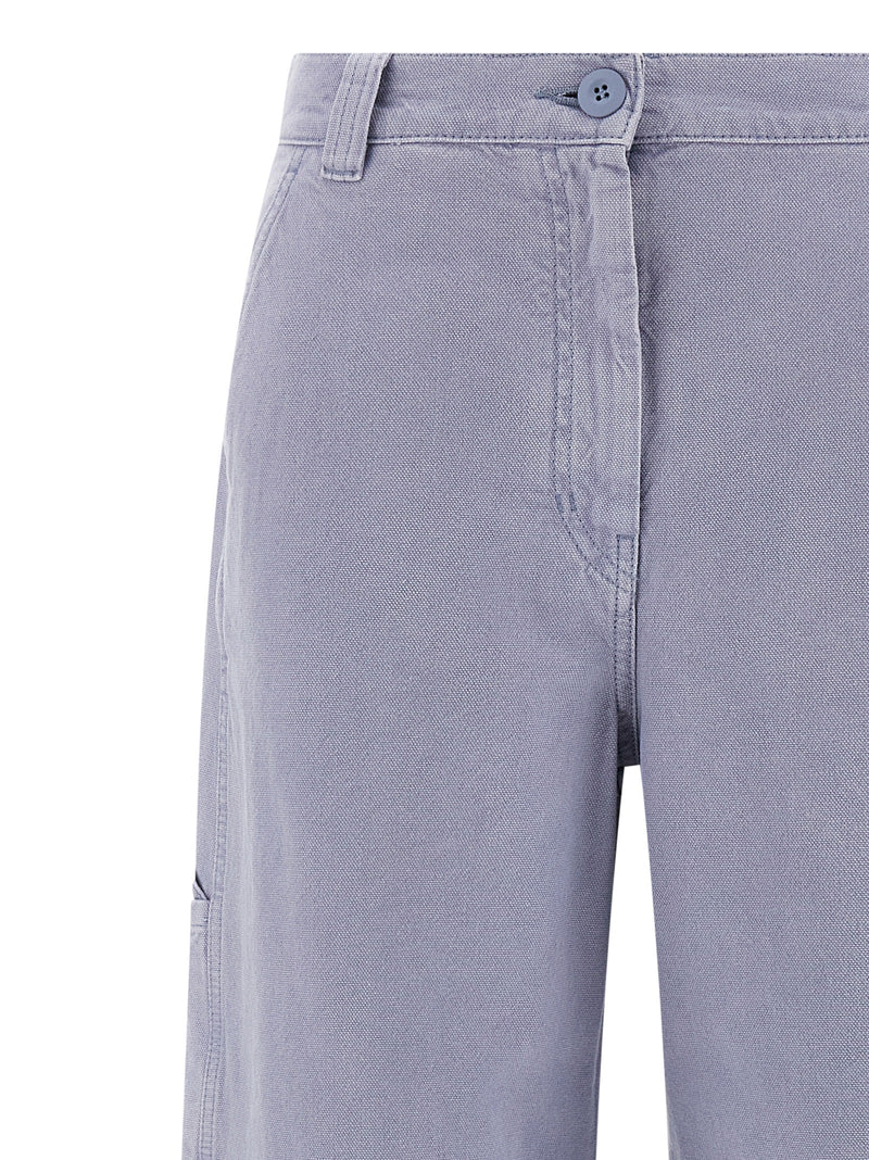 Max Mara Purple Cotton Casual Pants
