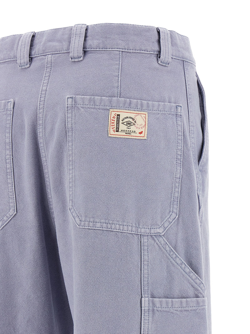 Max Mara Purple Cotton Casual Pants