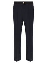 Pantalon décontracté en laine vierge bleu Marni