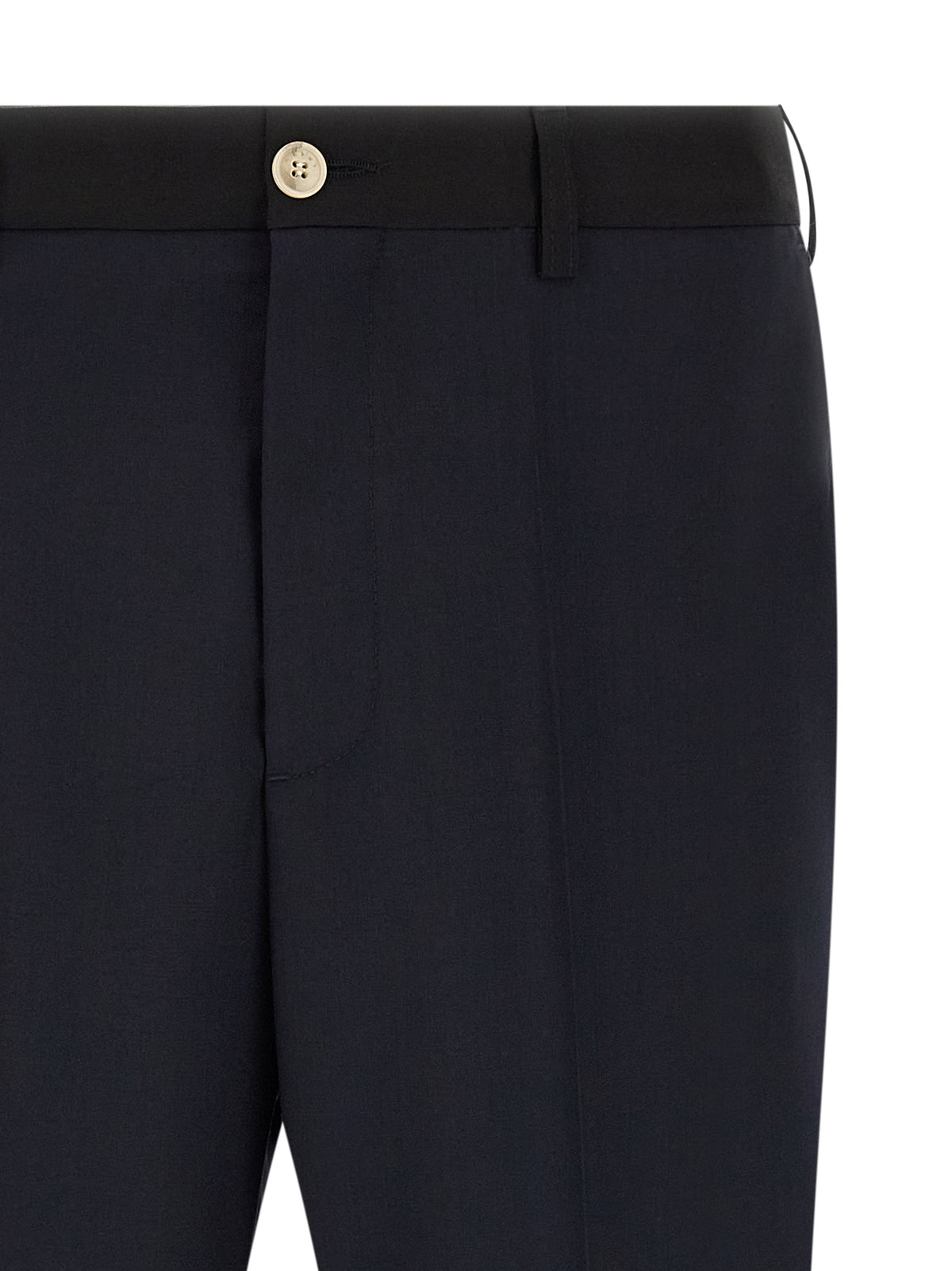 Pantalon décontracté en laine vierge bleu Marni