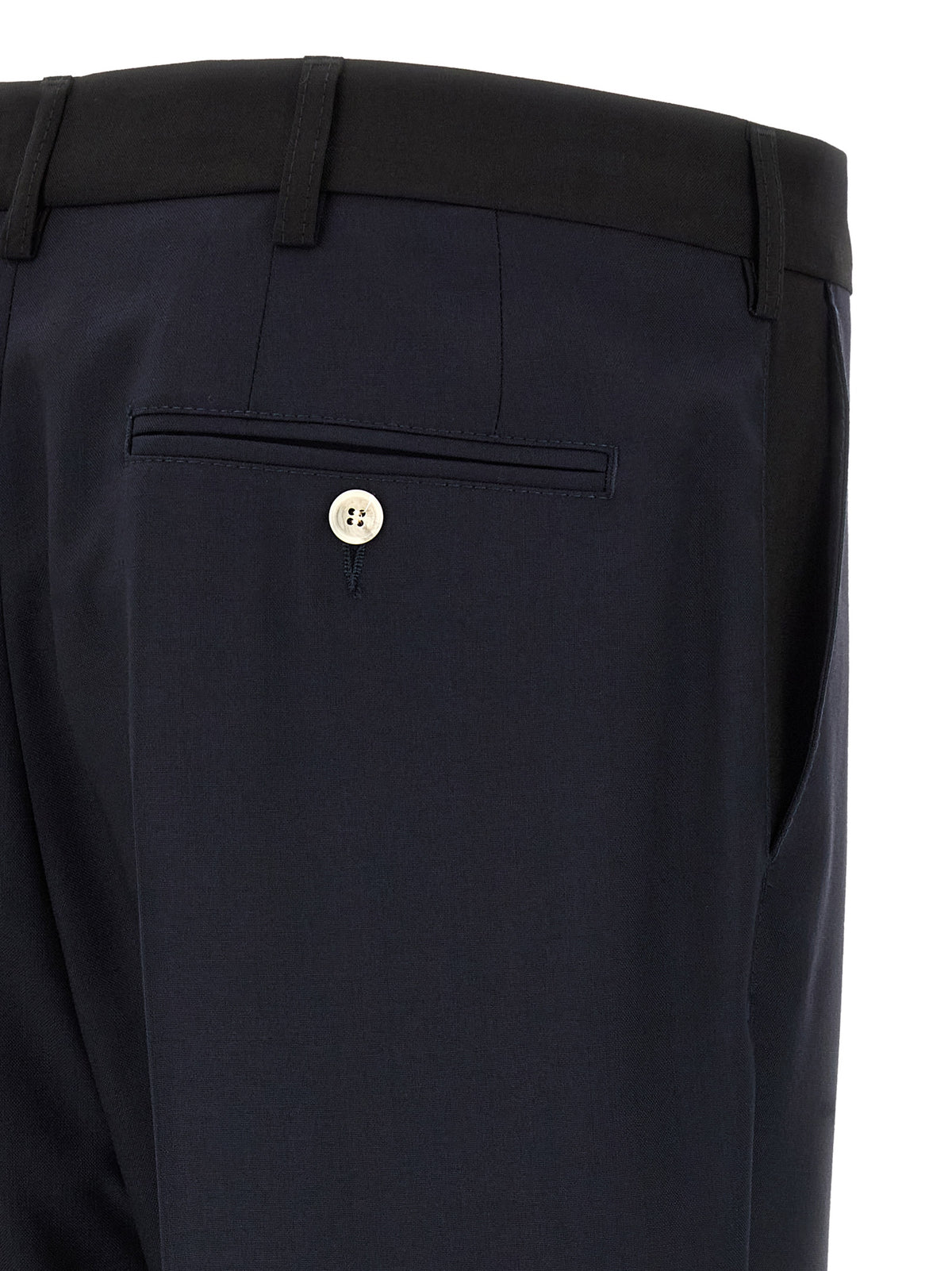 Pantalon décontracté en laine vierge bleu Marni