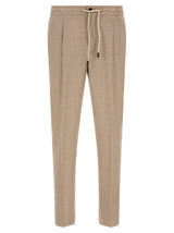 Pantalon décontracté Incotex beige en laine vierge
