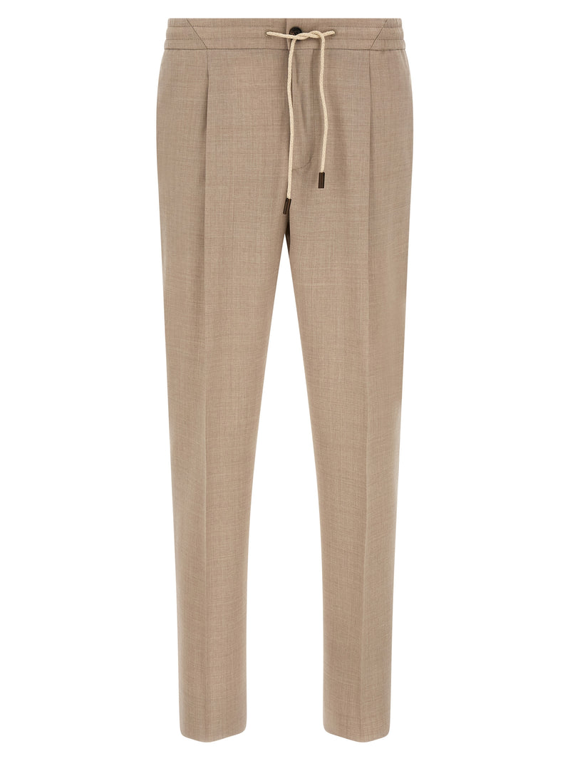 Incotex Beige Virgin Wool Casual Pants