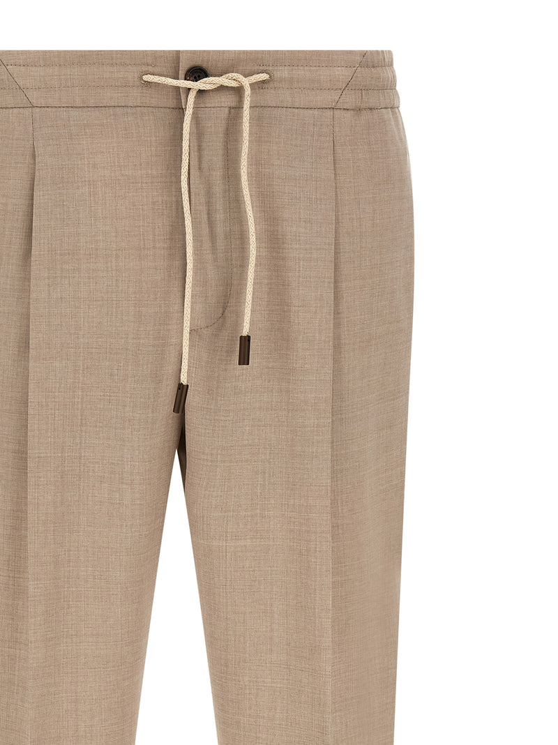 Incotex Beige Virgin Wool Casual Pants