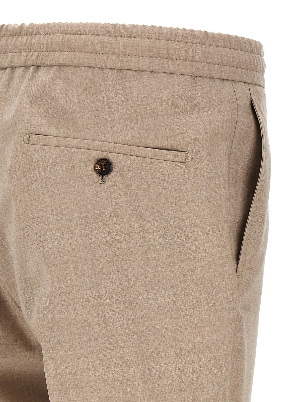 Pantalon décontracté Incotex beige en laine vierge