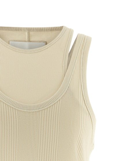 Armarium White Cotton Sleeveles T-Shirt