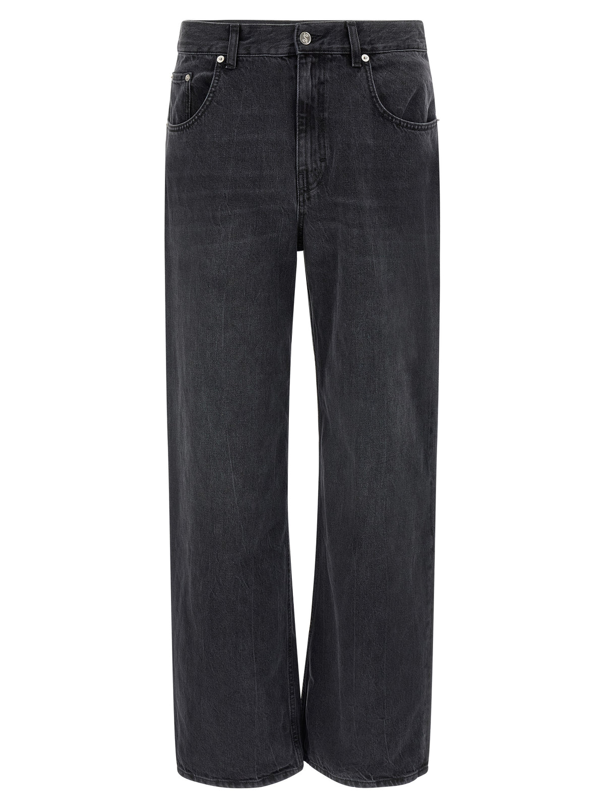 SÉFR Black Cotton Straight-Leg Jeans