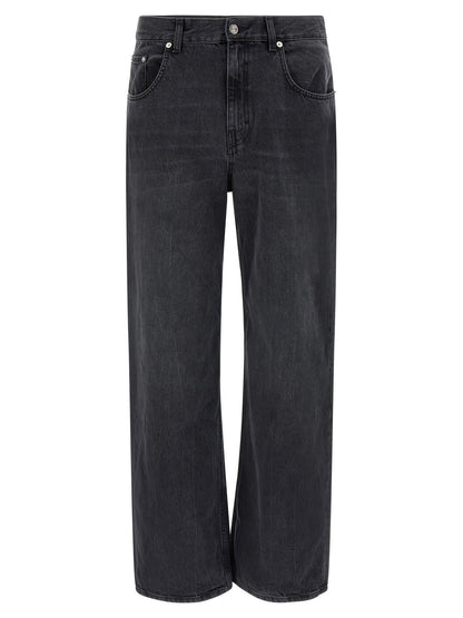 SÉFR Black Cotton Straight-Leg Jeans