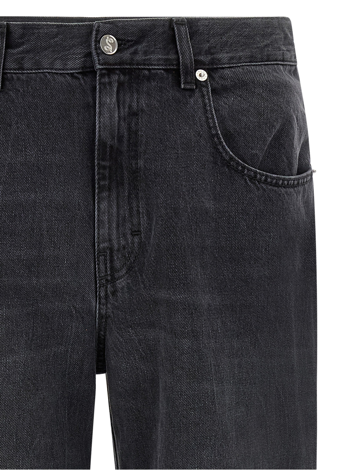 SÉFR Black Cotton Straight-Leg Jeans