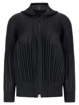 PLEATS PLEASE ISSEY MIYAKE Black Fluffy Basics Cardigan