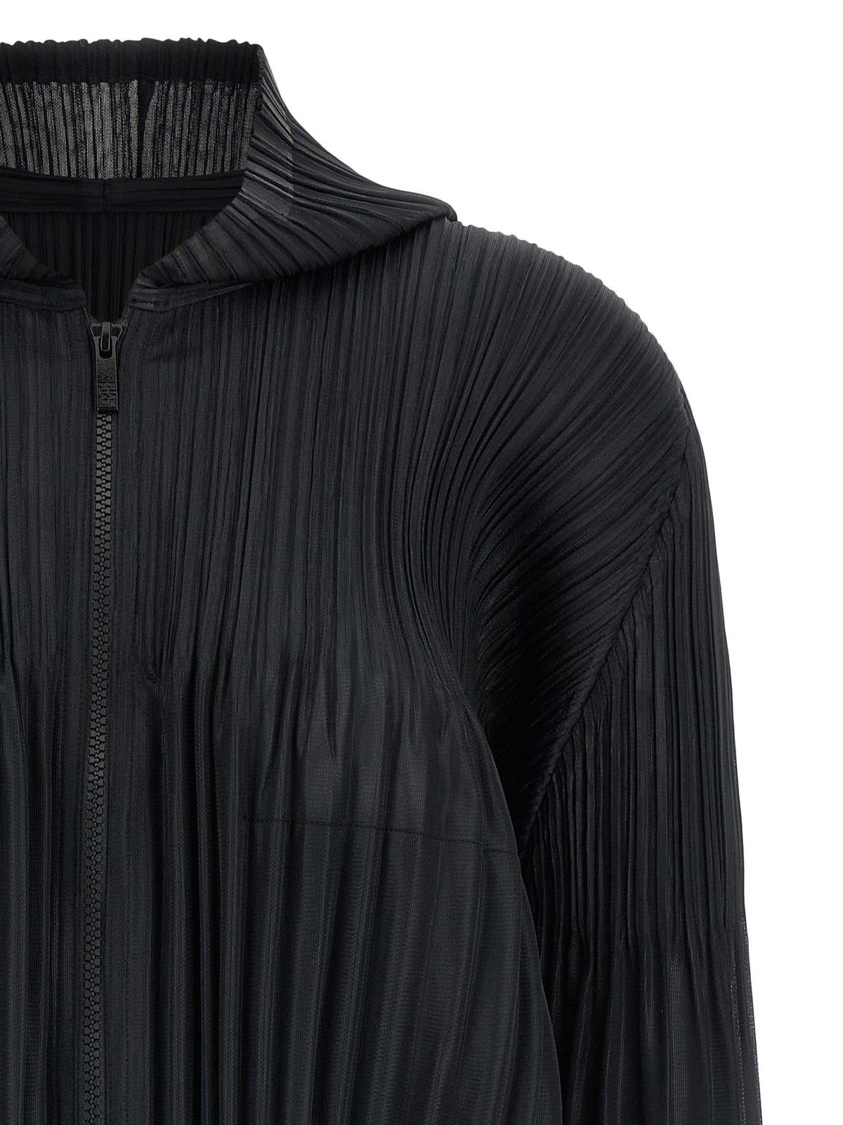 PLEATS PLEASE ISSEY MIYAKE Black Fluffy Basics Cardigan
