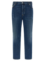 Department 5 Drake Blue Cotton Cropped Jeans for Men