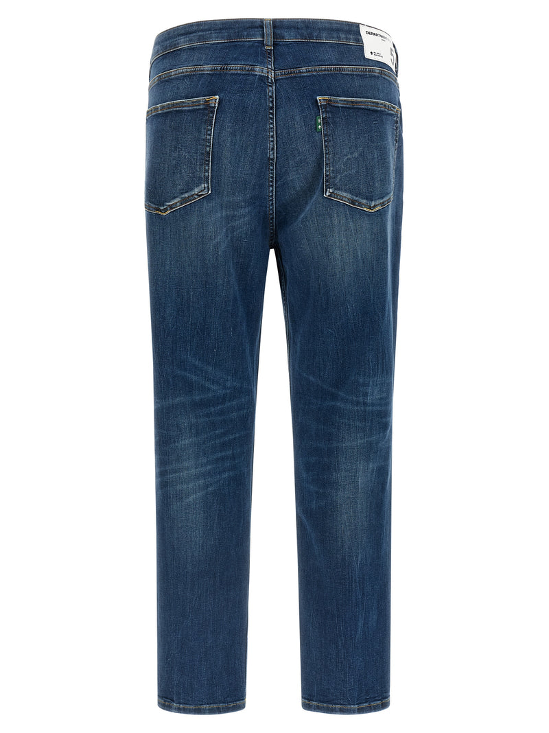 Department 5 Drake Blue Cotton Cropped Jeans for Men