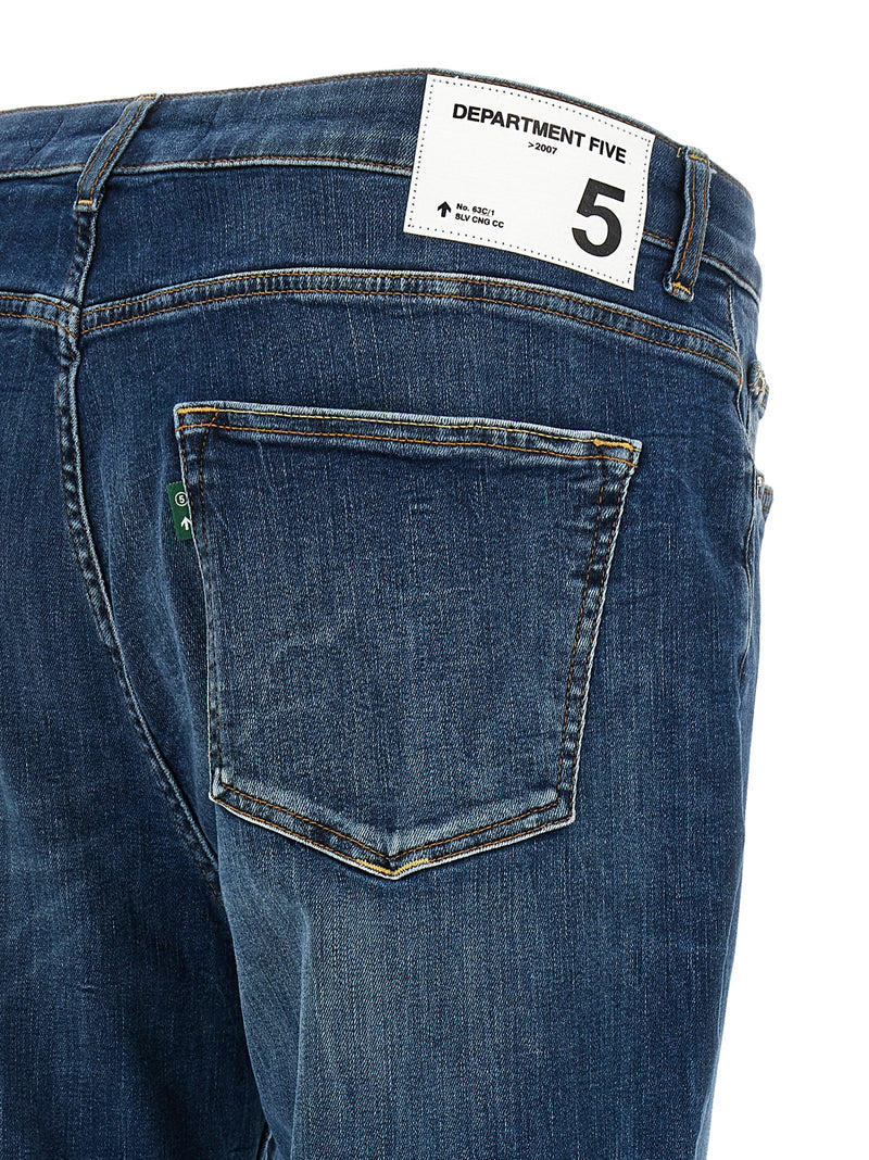 Department 5 Drake Blue Cotton Cropped Jeans for Men