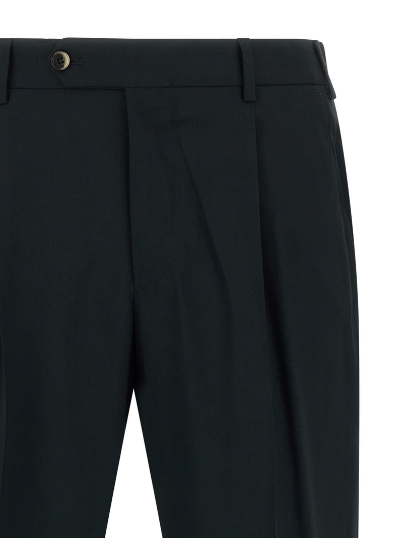 PT Torino Black Virgin Wool Pants for Men