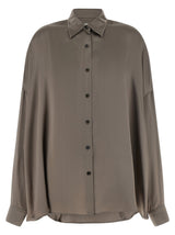 Dries Van Noten Gray Silk Blouse