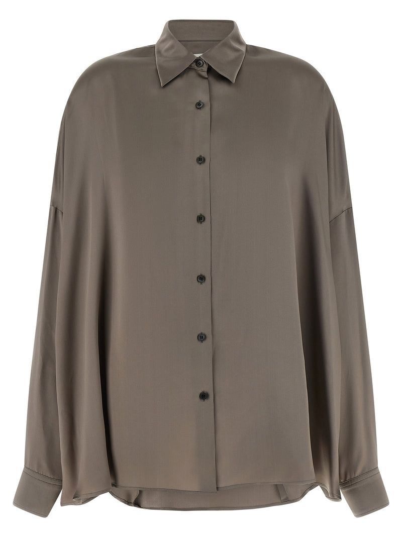 Dries Van Noten Gray Silk Blouse