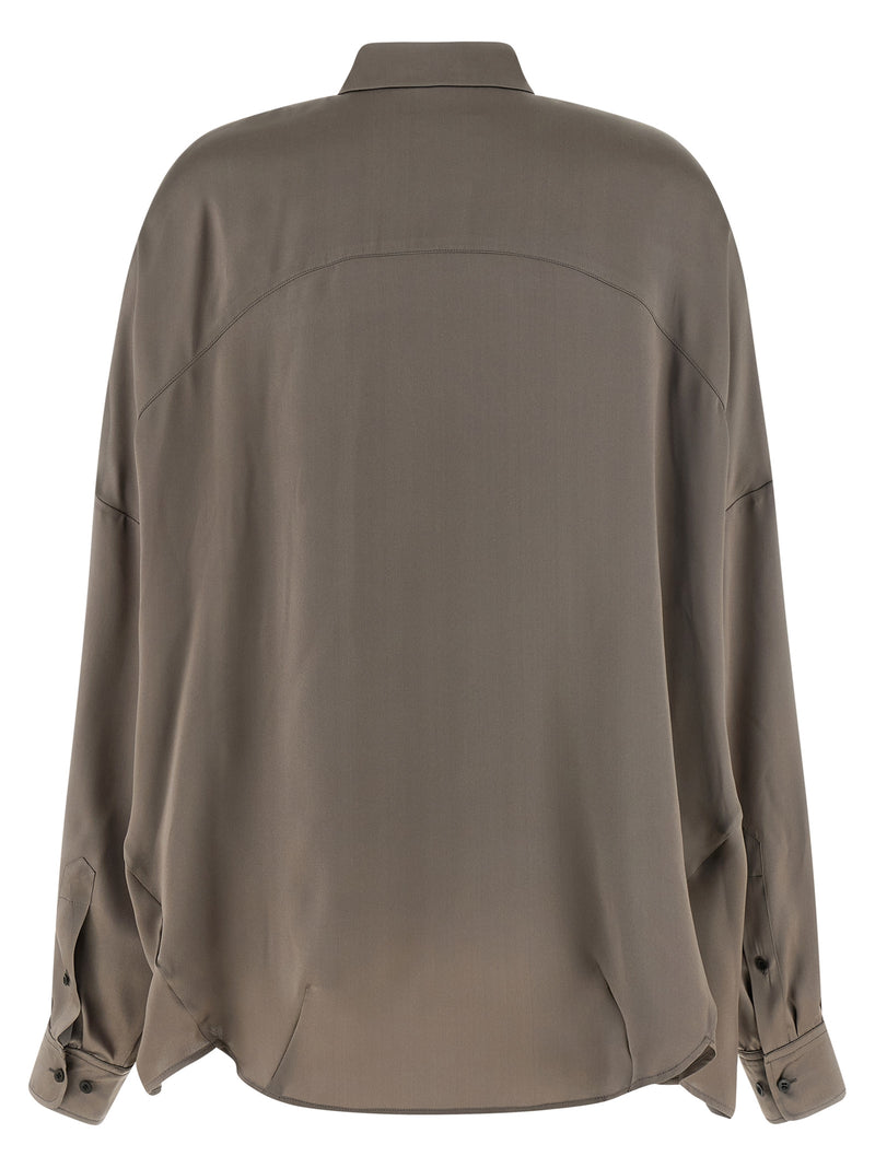 Dries Van Noten Gray Silk Blouse