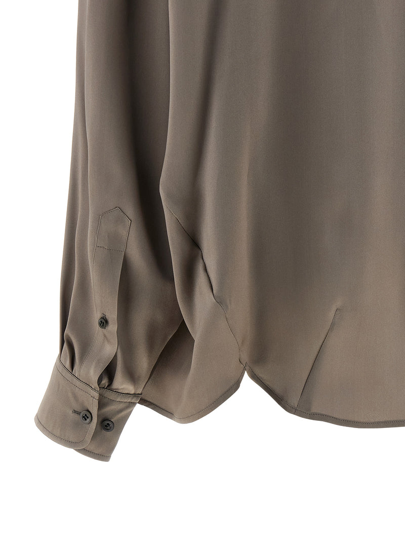 Dries Van Noten Gray Silk Blouse