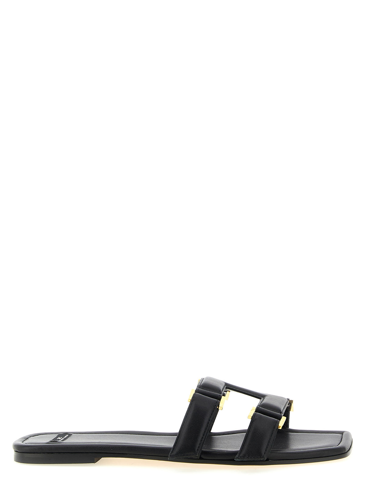 Mules en agneau noir Elisabetta Franchi
