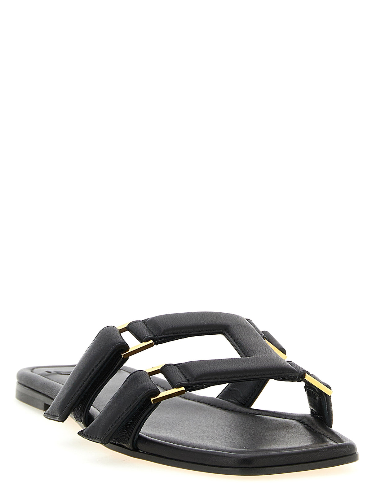 Mules en agneau noir Elisabetta Franchi