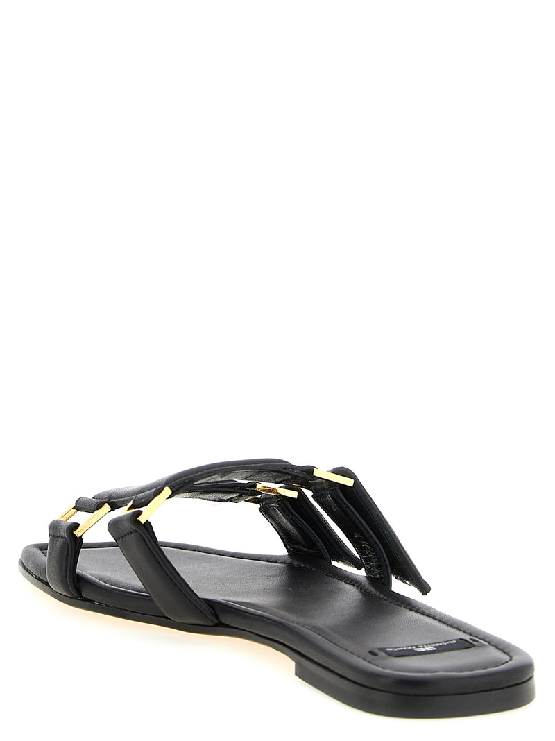 Mules en agneau noir Elisabetta Franchi