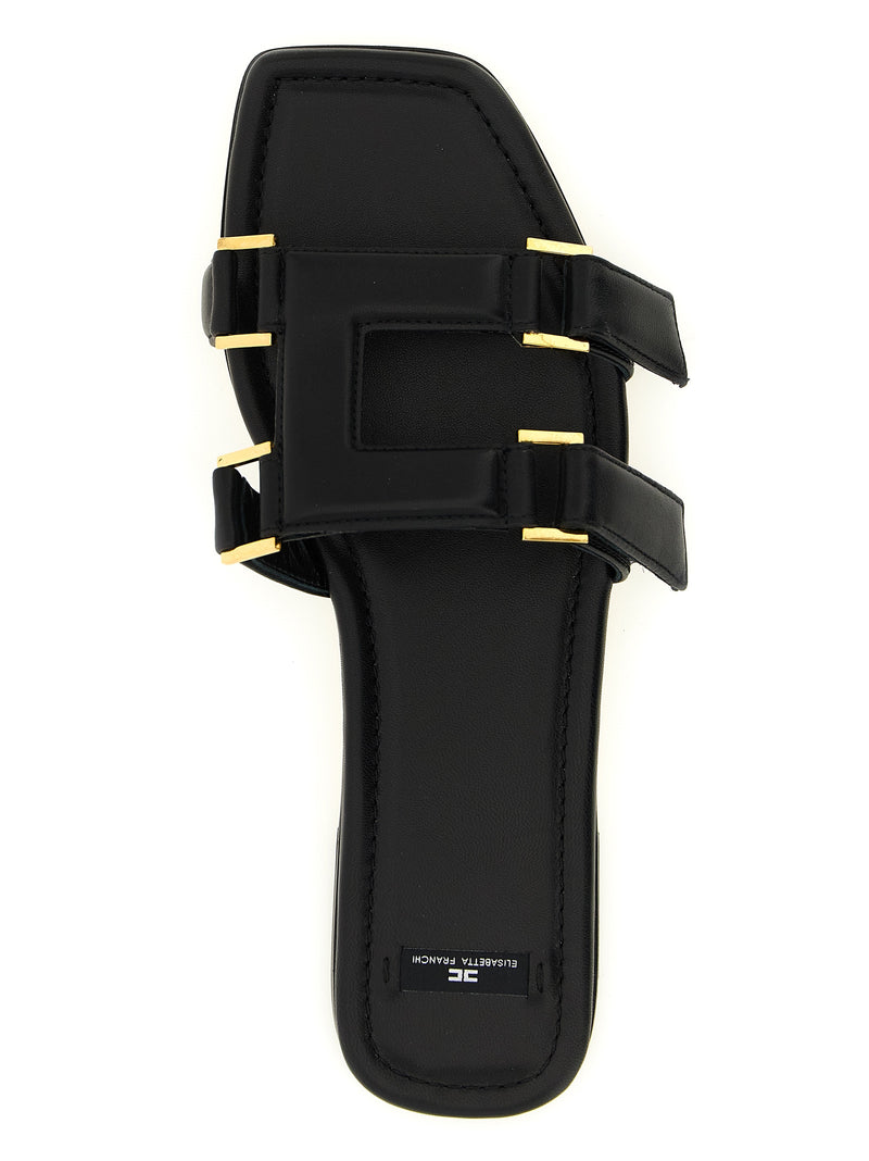 Mules en agneau noir Elisabetta Franchi