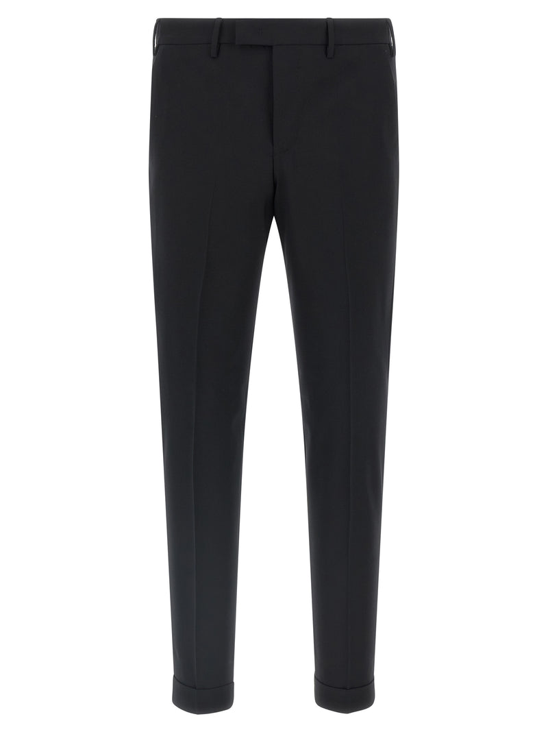 Pantalon de ville en laine vierge noire PT Torino