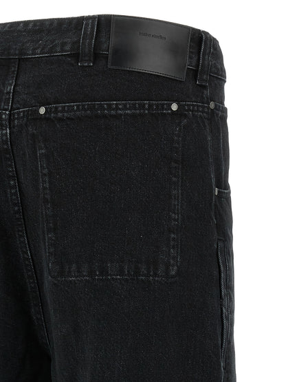 Entire Studios Black Cotton Straight-Leg Jeans