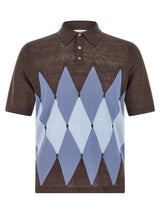 Ballantyne Brown Linen Polo Shirt