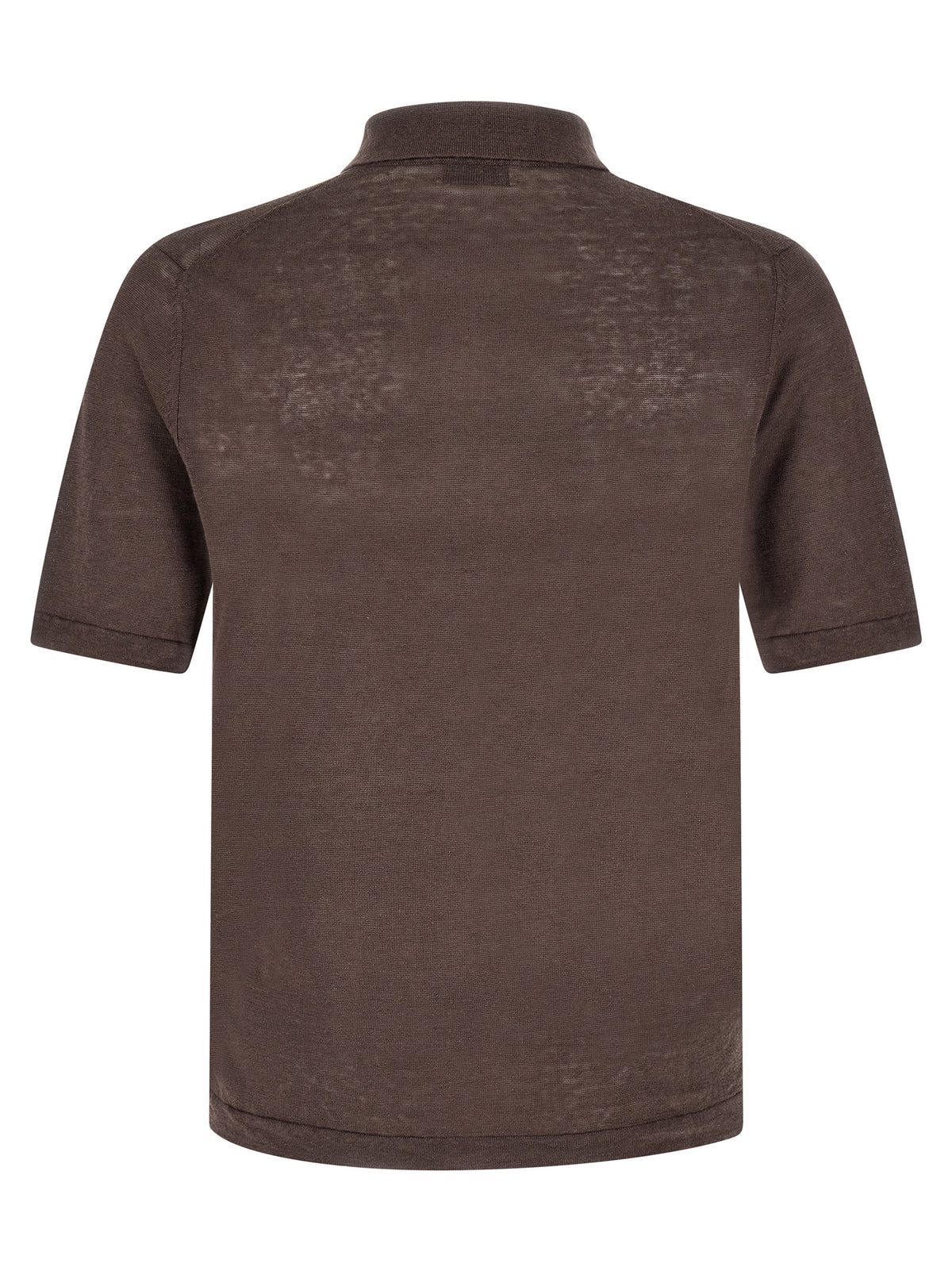 Ballantyne Brown Linen Polo Shirt