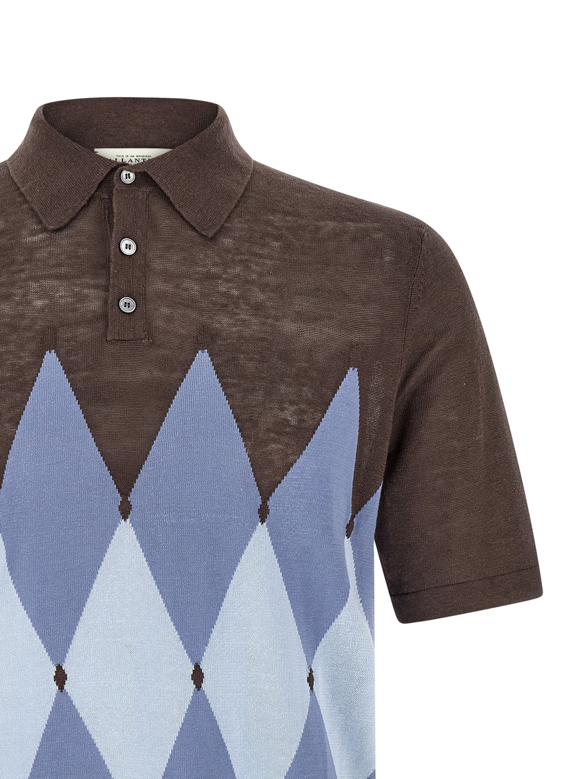 Ballantyne Brown Linen Polo Shirt