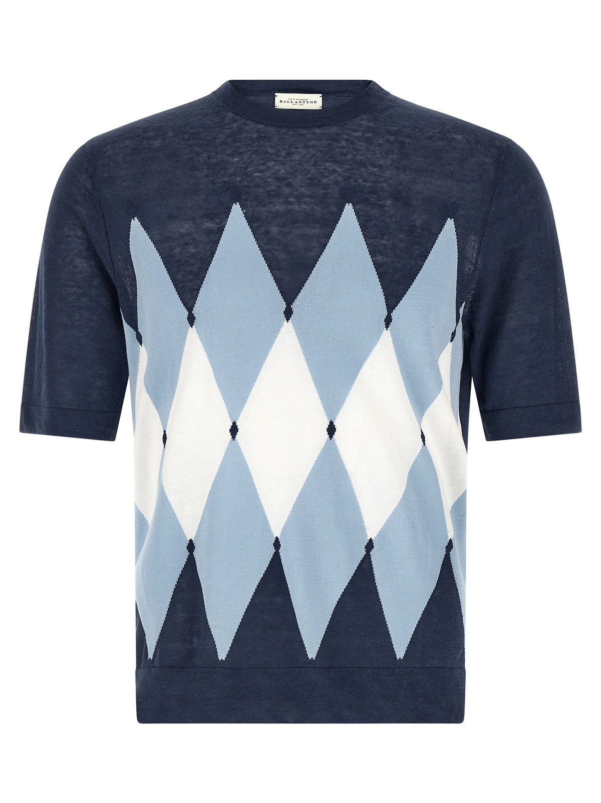 Ballantyne Blue Linen and Cotton Blend T-Shirt