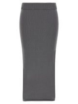 Entire Studios Gray Cotton Midi Skirt