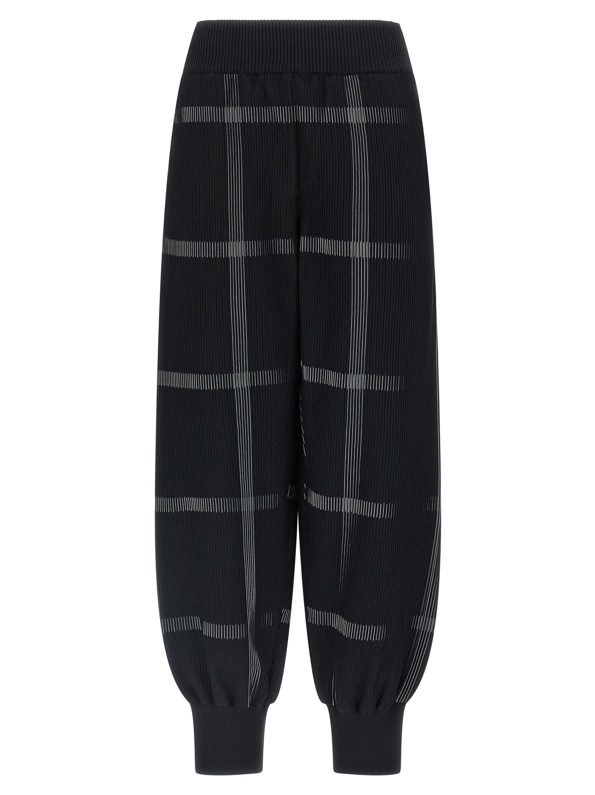 PLEATS PLEASE ISSEY MIYAKE Pantalon décontracté noir en polyester