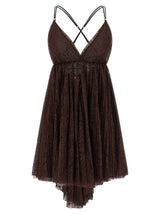 Robe courte Elisabetta Franchi marron en polyamide