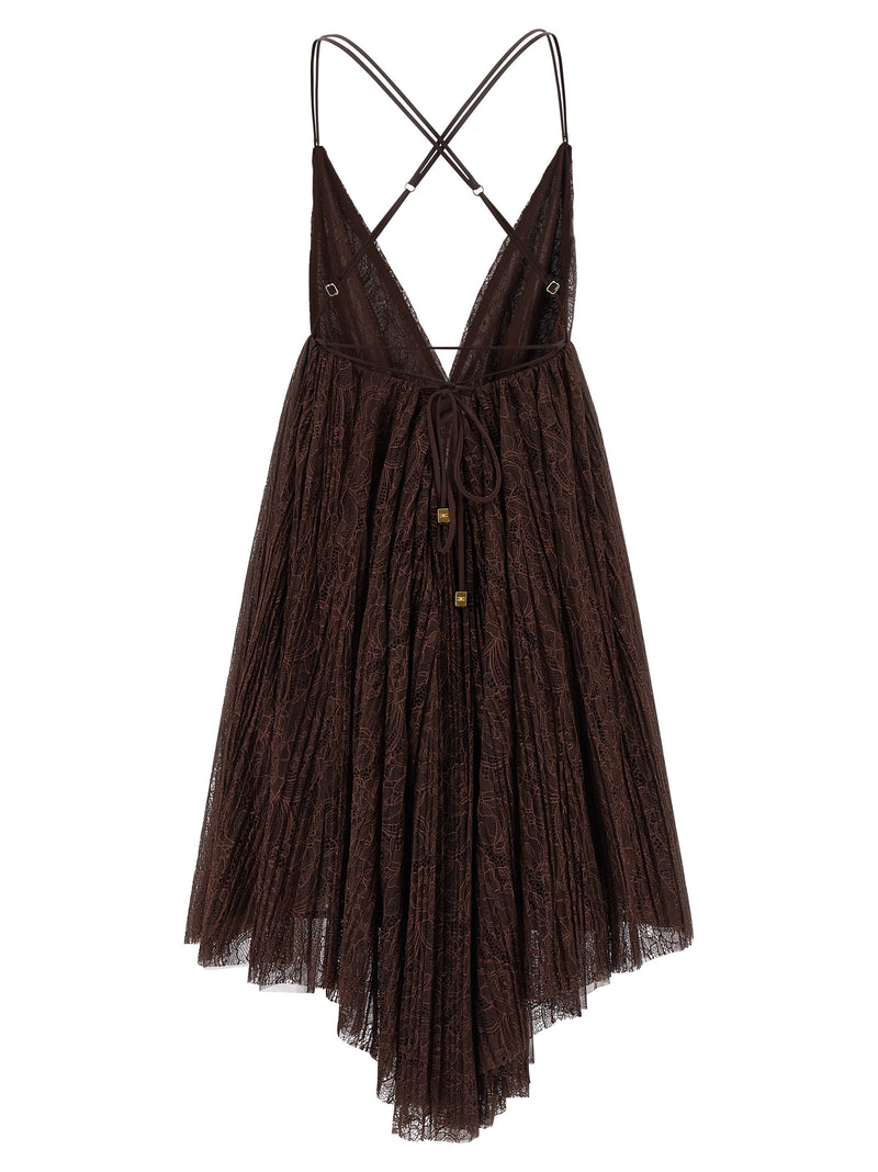 Robe courte Elisabetta Franchi marron en polyamide