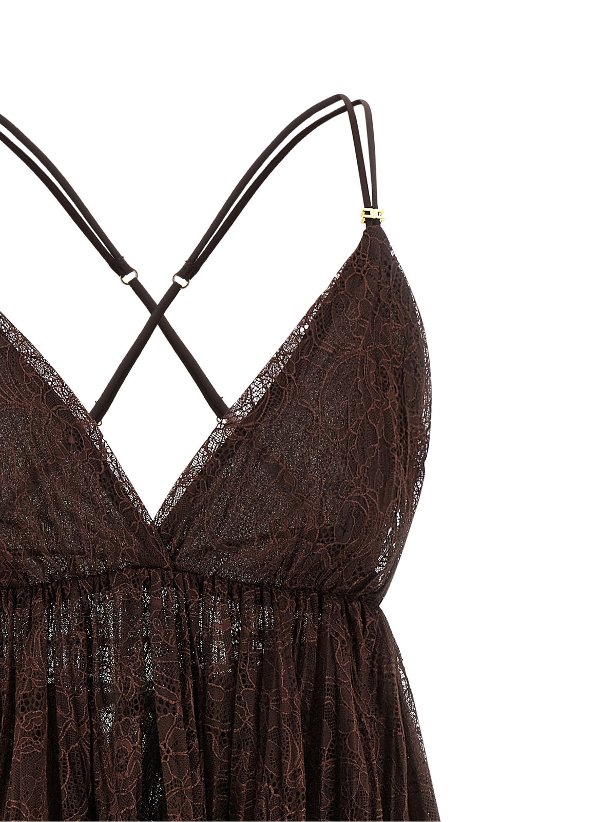 Robe courte Elisabetta Franchi marron en polyamide