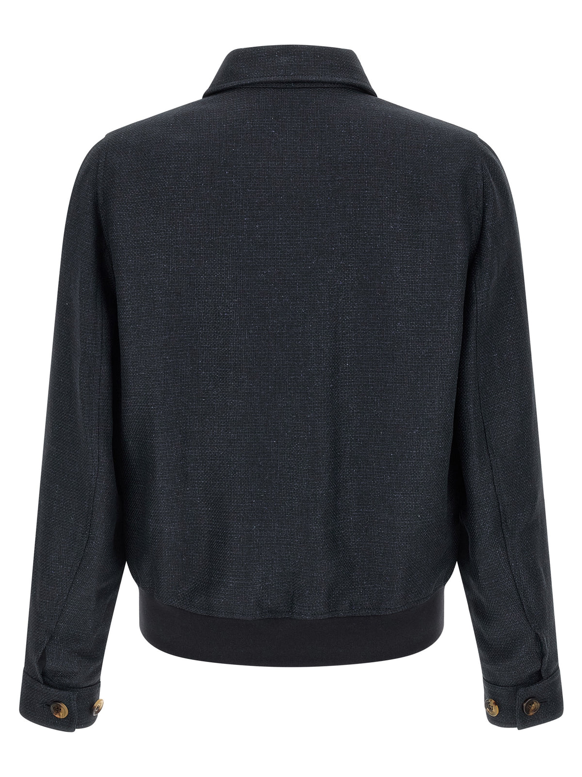 Brunello Cucinelli Blue Sisal Biker Jacket