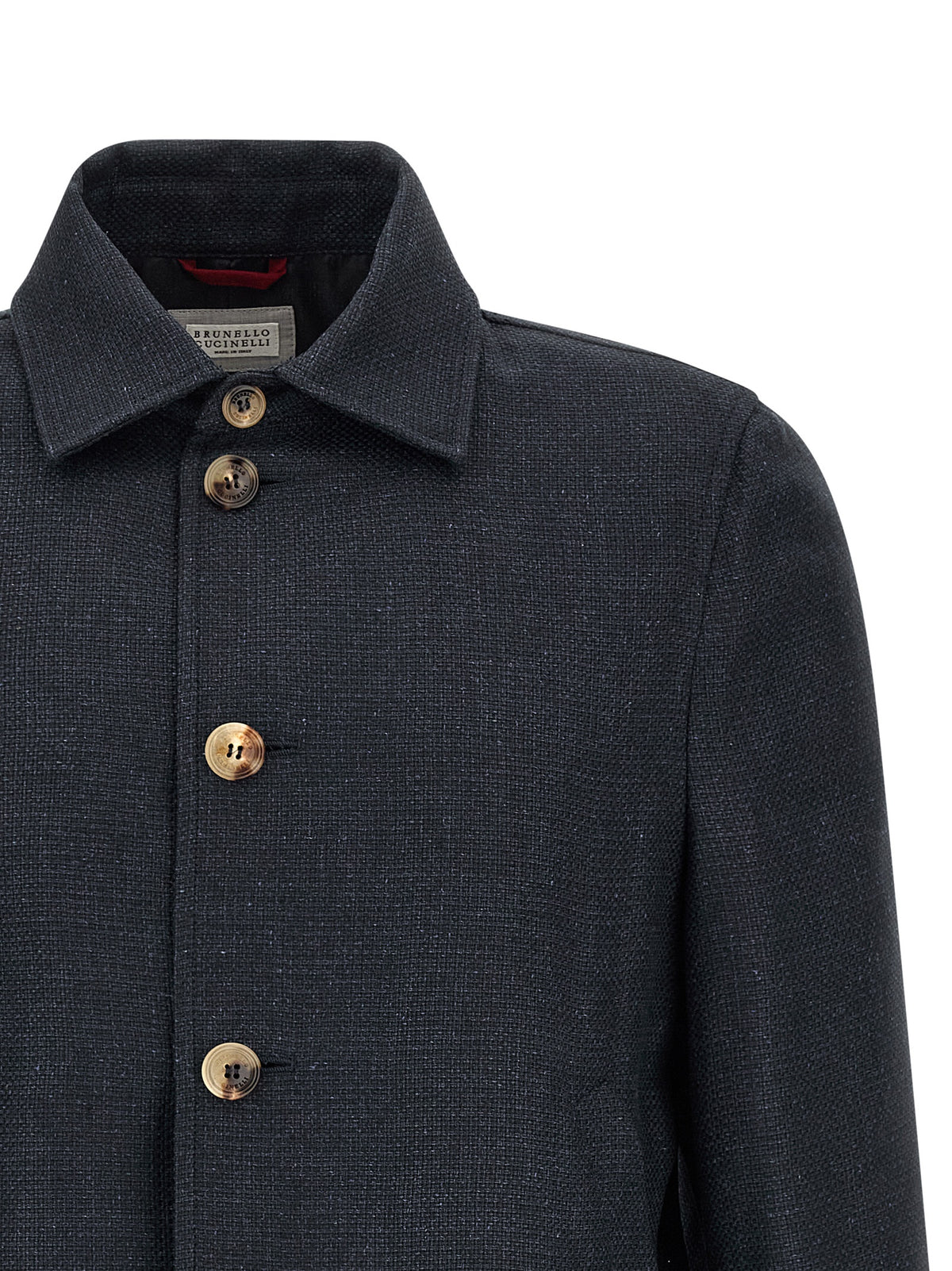Brunello Cucinelli Blue Sisal Biker Jacket