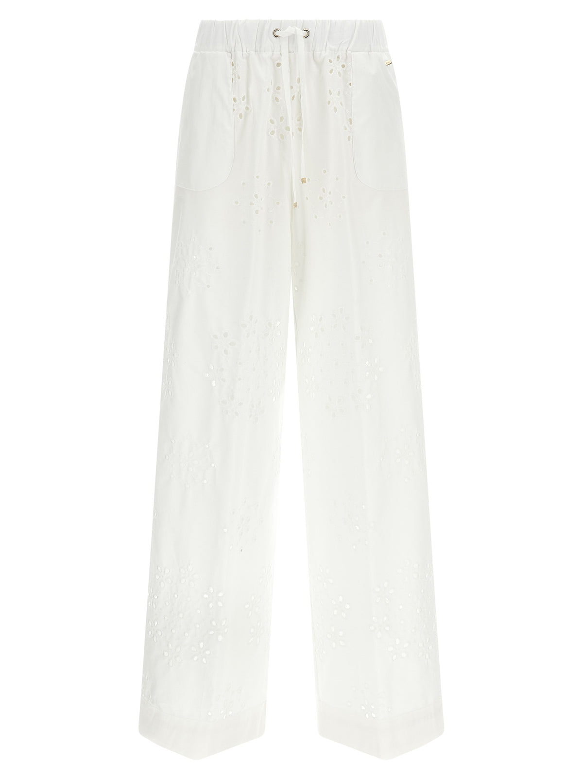 Pantalon décontracté en coton blanc Herno