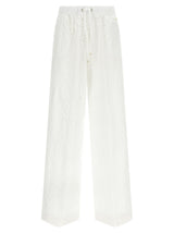 Pantalon décontracté en coton blanc Herno