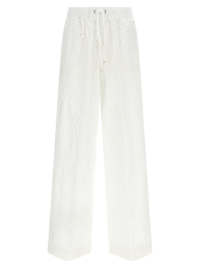 Pantalon décontracté en coton blanc Herno