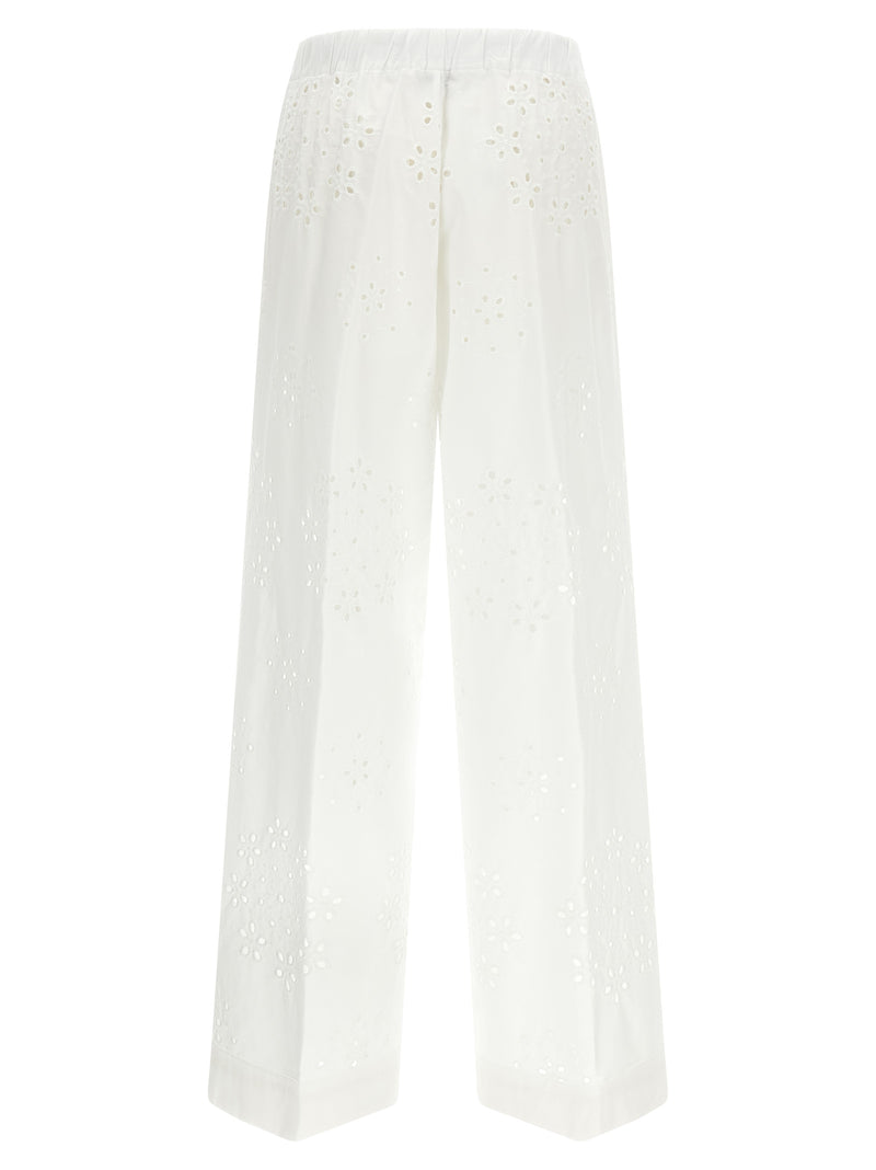 Pantalon décontracté en coton blanc Herno