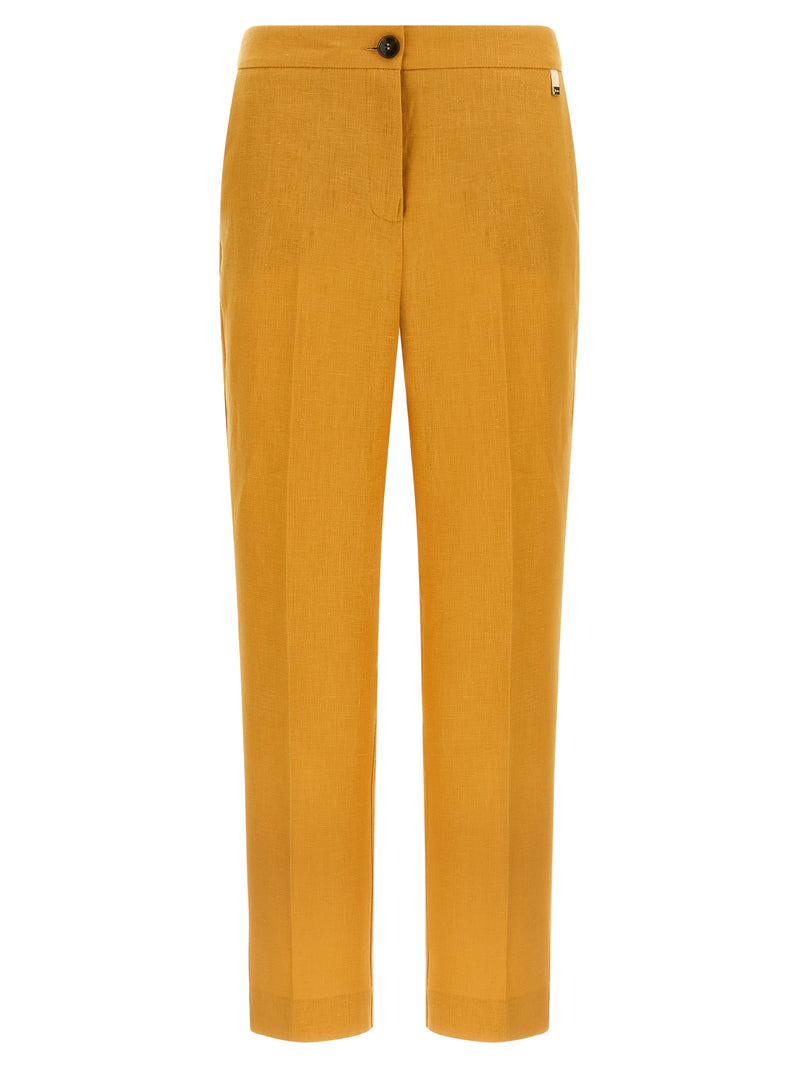 Pantalon décontracté en lin orange Herno