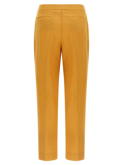 Herno Orange Linen Casual Pants