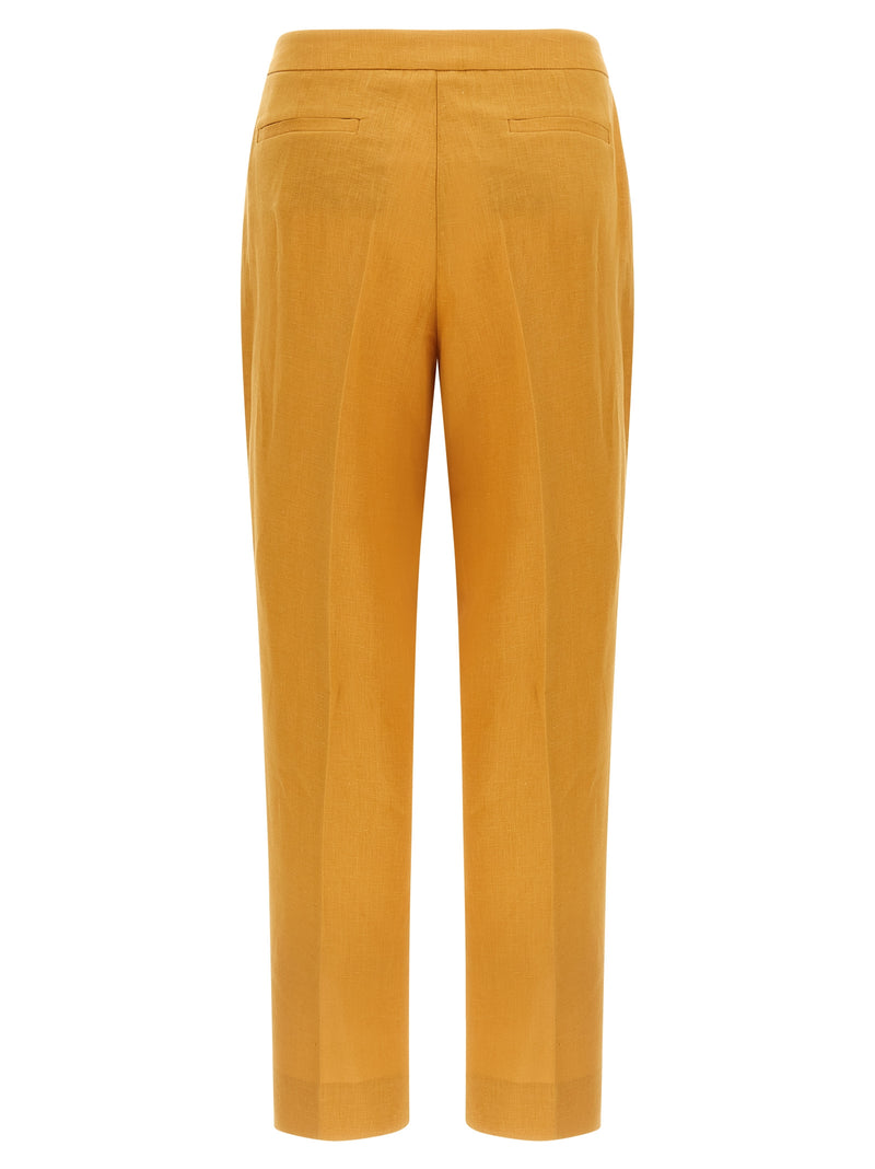 Pantalon décontracté en lin orange Herno