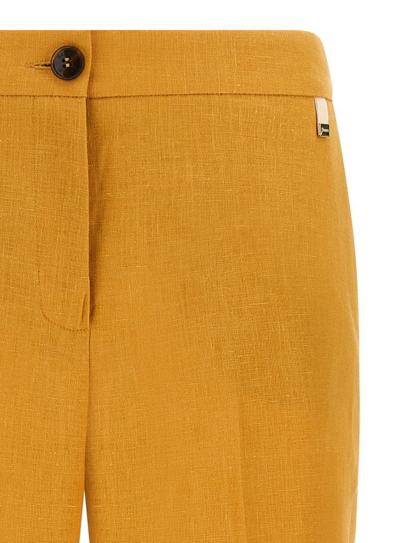 Pantalon décontracté en lin orange Herno