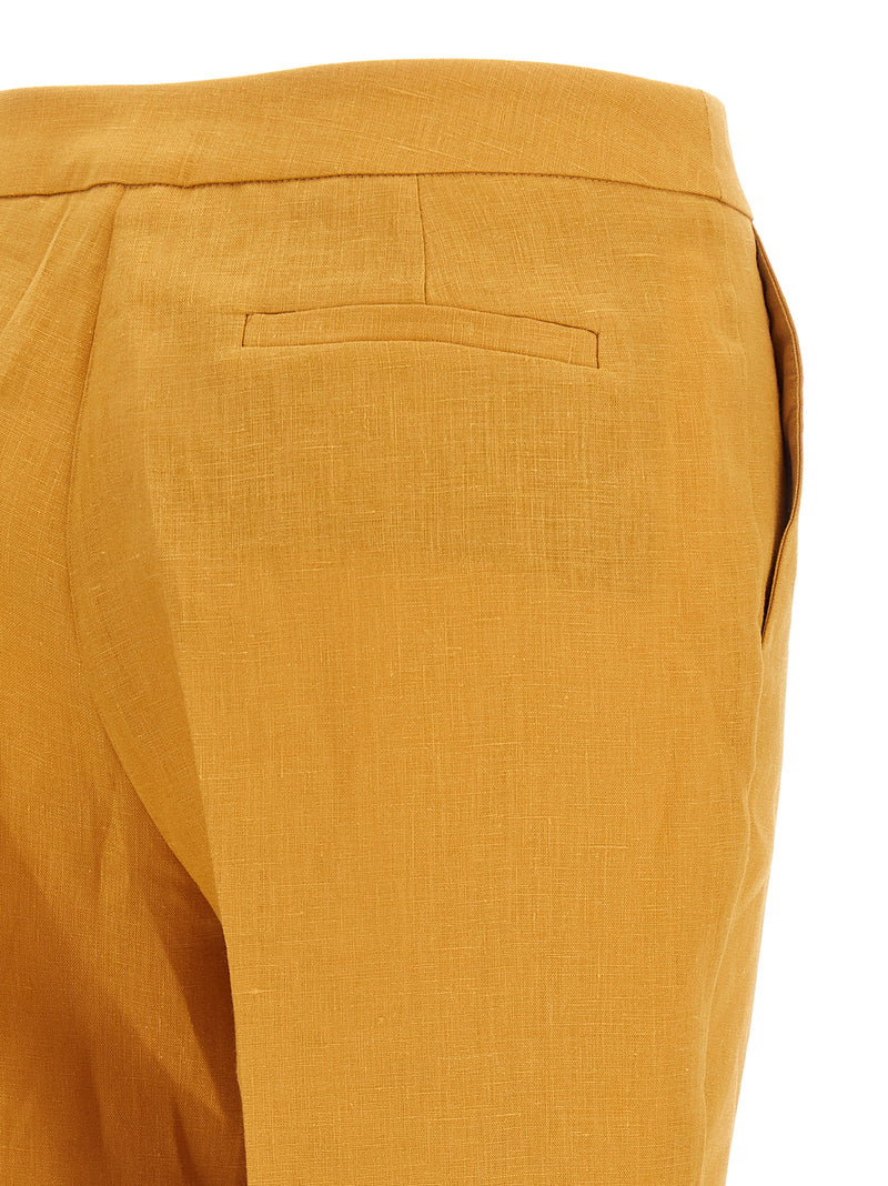 Pantalon décontracté en lin orange Herno