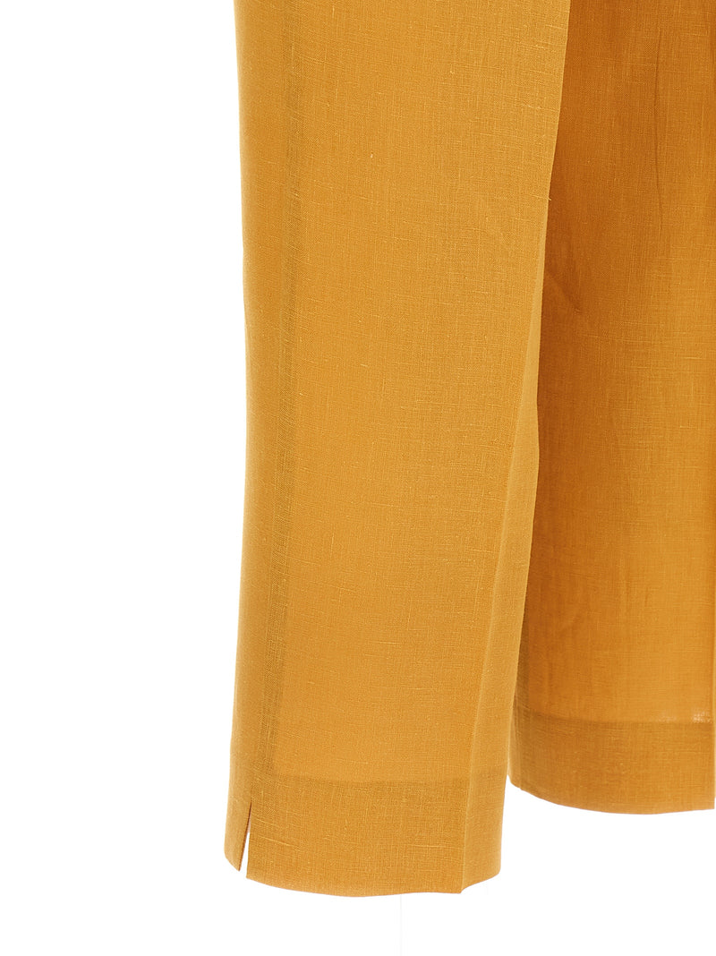 Pantalon décontracté en lin orange Herno
